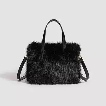 Простая плюшевая сумка для переноски, женская модная пушистая сумка на плечо, модная сумка Ocean Fashion с сумкой через плечо из меха