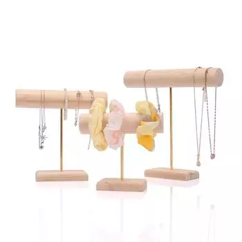 Простая подставка для браслета из цельного дерева, подставка для часов, браслета из цельного дерева, веревки, цветка, резинки, Wenwan L жёлтый