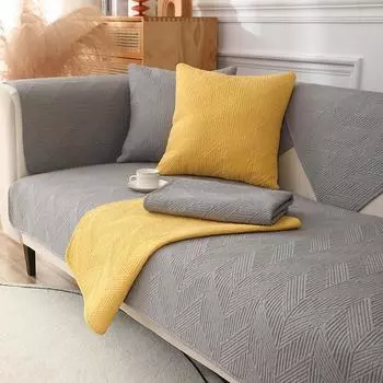 Простая подушка для дивана, четырехсезонный чистый хлопок, нескользящая, универсальная подушка для сиденья, зимний кожаный чехол для дивана, ткань с подсветкой 70*70cm
