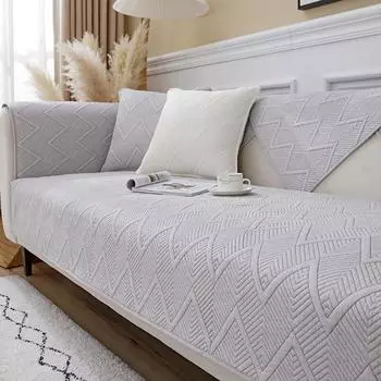 Простая подушка для дивана, четырехсезонный чистый хлопок, нескользящая универсальная подушка для сиденья, зимний кожаный чехол для дивана, ткань для чехла 70*70cm