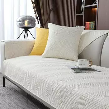 Простая подушка для дивана, чистый хлопок, нескользящая, универсальная четырехсезонная подушка для сиденья, простой однотонный кожаный чехол для дивана, тканевое полотенце 70*70