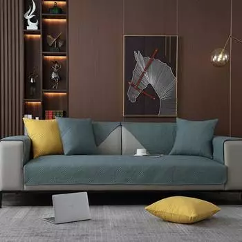 Простая подушка для дивана, нескользящая всесезонная универсальная подушка для сиденья из чистого хлопка, простая однотонная кожаная ткань для чехла на диван 70*70