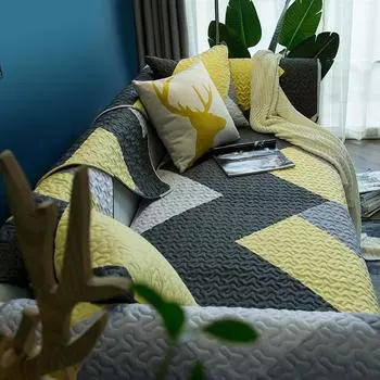 Простая подушка для дивана с геометрическим рисунком на все времена года, подушка для сиденья из хлопчатобумажной ткани, нескользящий современный чехол для дивана 70*70