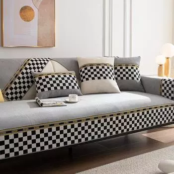 Простая подушка для дивана, универсальная для всех сезонов, нескользящая, современная легкая роскошная подушка для сиденья, кожаный чехол для дивана из цельного дерева, ткань для покрытия 70*70CM