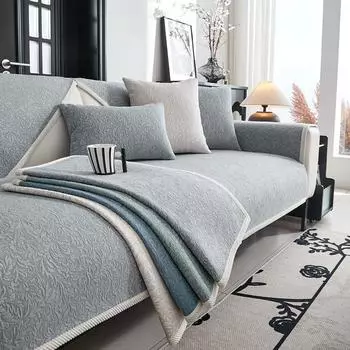 Простая подушка для дивана, универсальная нескользящая подушка для дивана из синели, прямой ряд, новые китайские подушки для сидений 70*70cm