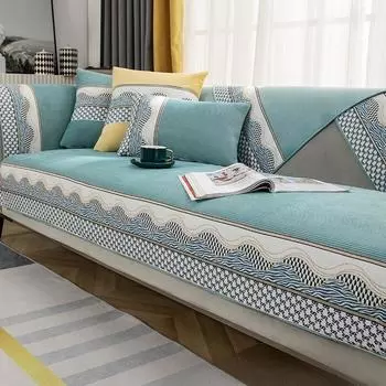 Простая подушка для дивана в скандинавском стиле, универсальный нескользящий кожаный чехол для дивана Four Seasons, высококачественная подушка из синели, спинка, тканевый чехол для полотенец 70*70CM