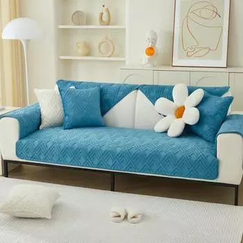 Простая подушка для дивана в скандинавском стиле, осенне-зимняя плюшевая современная модная ткань для полотенец для дивана, чехол для дивана, чехол 70*70cm