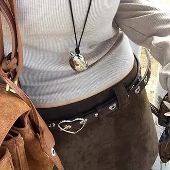 Простая подвеска в виде бутылки с водой, пряжка для мира, металлическая цепочка для свитера, ожерелье в холодном стиле для женщин, винтажное универсальное украшение на шею