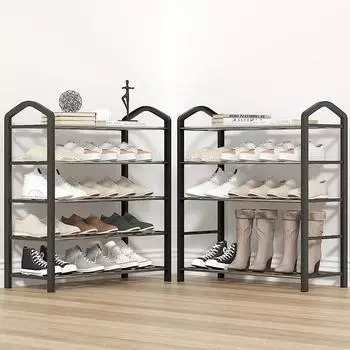 Простая полка для обуви, металлическая вешалка для обуви, полка для обуви в гостиной, экономящая место, органайзер для обуви, подставка, держатель, черная полка для обуви