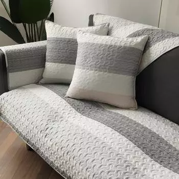 Простая полосатая хлопчатобумажная подушка для дивана, противоскользящая подушка для сиденья, универсальная подушка для всех сезонов 70*70cm