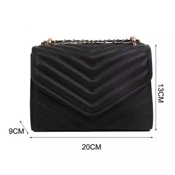 Простая полосатая сумка-цепочка через плечо Повседневная маленькая квадратная сумка синий