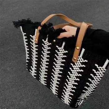 Простая популярная сумка через плечо, большая вместимость, универсальная сумка, холщовая сумка, сумка для покупок, дамская сумка чёрный