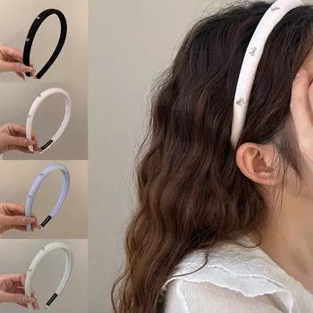 Простая повязка на голову с бантом, универсальная темпераментная повязка на голову, однотонный головной убор, аксессуары для волос для женщин чёрный