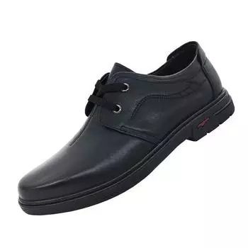 Простая повседневная обувь на шнуровке — обязательный элемент осеннего гардероба Мужская обувь для костюма Мужская обувь из натуральной кожи Классические лоферы 38 чёрный