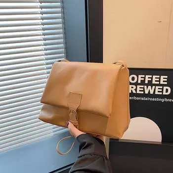 Простая повседневная сумка через плечо для женщин 2024 года, летняя новая тенденция, нишевая мода, ретро-сумка через плечо для поездок на работу чёрный