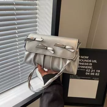 Простая повседневная сумка через плечо, популярная сумка в этом году, женская новая вместительная модная сумка-мессенджер 2024 года чёрный