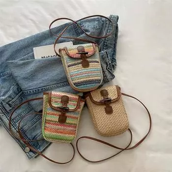 Простая повседневная сумка для мобильного телефона для женщин в корейском стиле, модная индивидуальная маленькая квадратная сумка, летняя красивая модная сумка через плечо