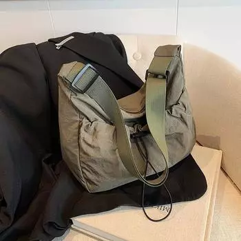 Простая повседневная сумка на одно плечо, простая сумка-тоут, летняя новая сумка-мессенджер 2024 года, модная повседневная маленькая сумка, женская сумка чёрный