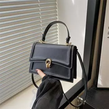 Простая повседневная сумка-сумка, маленькая квадратная сумка, повседневная модная маленькая сумка, женская летняя сумка-мессенджер 2024 года, нишевая трендовая сумка чёрный