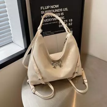 Простая повседневная сумка-тоут 2024 года, новинка лета, простая модная сумка большой вместимости для поездок на работу, модная сумка-мессенджер через плечо чёрный