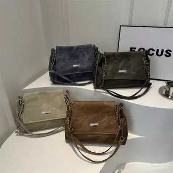 Простая повседневная сумка-тоут большой вместимости на зиму, новая ретро и модная сумка на одно плечо подмышкой, простая сумка через плечо