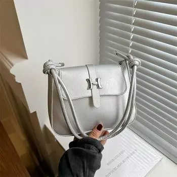 Простая повседневная вместительная сумка для поездок на работу и обратно, женская новая летняя сумка-мессенджер 2024 года, маленькая квадратная сумка чёрный