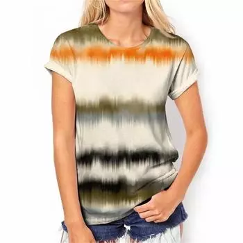Простая повседневная женская футболка с круглым вырезом, 3D тай-дай, градиентом, 3D краской и забавным узором, летняя модная женская футболка с короткими рукавами 6XL