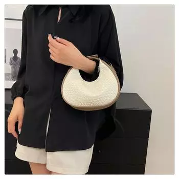 Простая повседневная женская сумка 2024 года, новая модная иностранная ретро женская маленькая сумка, модная сумка через плечо серебряный