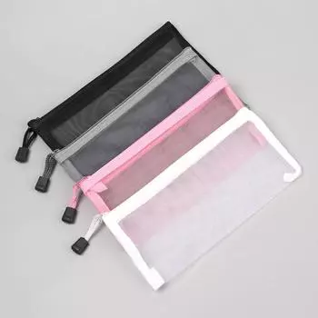 Простая прозрачная сетчатая сумка для документов, прозрачная сумка на молнии, нейлоновая сумка для канцелярских принадлежностей, пенал для офиса, студенчества, школы, принадлежностей
