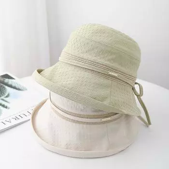 Простая японская и корейская шляпа-ведро для женщин, весна-лето, новая универсальная шляпа для бассейна, дорожная, с большими карнизами, солнцезащитная шляпа, складная M56-58cm чёрный