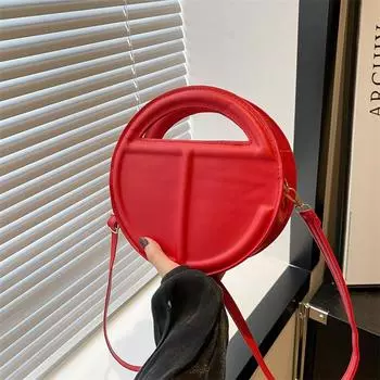 Простая ретро маленькая круглая сумка повседневная модная сумка для поездок на работу 2024 новая летняя корейская версия простая модная косая сумка чёрный