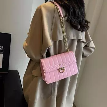 Простая ретро маленькая квадратная сумка женская 2024 новая модная сумка подмышкой универсальная темпераментная сумка повседневная сумка через плечо чёрный