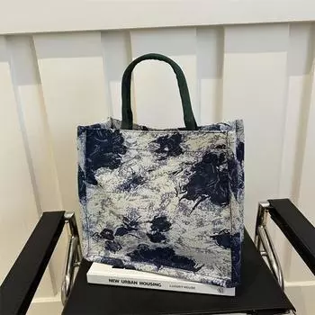 Простая ретро сумка через плечо большой емкости для поездок на работу модная сумка-тоут 2024 новая простая модная сумка через плечо чёрный