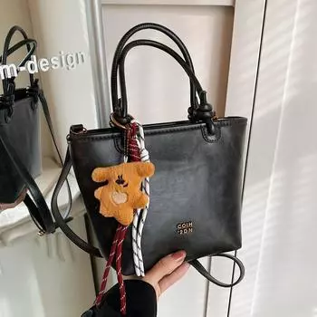 Простая ретро сумка-ведро для переноски, женская сумка через плечо, сумка-мессенджер с текстурой премиум-класса no pendant красный