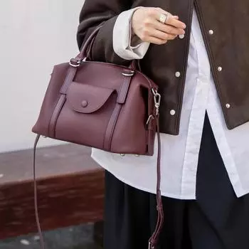 Простая ретро-сумка женская кожаная сумка-тоут для работы и поездок на работу сумка через плечо сумка через плечо 28* 20* 12.5CM