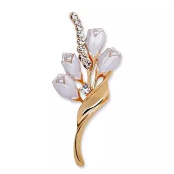 Простая роскошная брошь-цветок Белые цветы Булавки Одежда Куртка Шаль Броши Подарки на вечеринку ADM