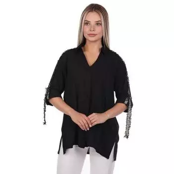 Простая рубашка с отделкой на рукавах Markapia