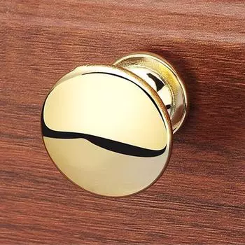 Простая ручка для ящика шкафа с одним отверстием, круглая ручка для двери шкафа 6pc золотой