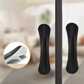 Простая ручка для раздвижной двери Современный шкаф Push Pulls Вспомогательные ручки Ручки для стеклянных дверей Шкаф чёрный