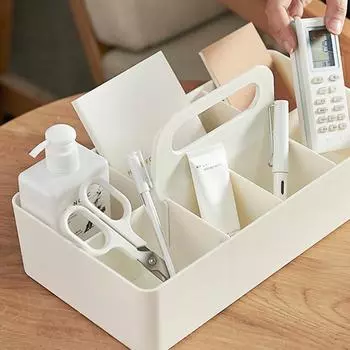 Простая ручная корзина для хранения с сеткой 4/5/8, практичная большая отделка, инструмент для домашнего использования Four Compartment