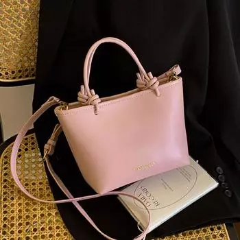 Простая ручная сумка-ведро для женщин, новинка лета 2024 года для отдыха и поездок на работу, модная однотонная простая сумка через плечо на одно плечо