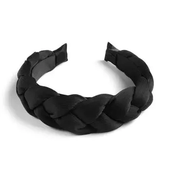 Простая сетчатая косичка для волос, однотонная, с узелковым плетением, милая повязка на голову для девочек, наполненная губкой, аксессуары для волос