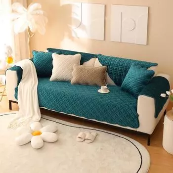 Простая скандинавская подушка для дивана, нескользящая ткань на четыре сезона, универсальные подушки для сидений, современный чехол для дивана, спинка, полотенце 70x70cm синий