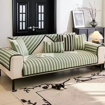 Простая скандинавская универсальная диванная подушка на четыре сезона, прямой ряд, нескользящая подушка, чехол для дивана для пожилых людей, тканевое полотенце 70*70cm чёрный