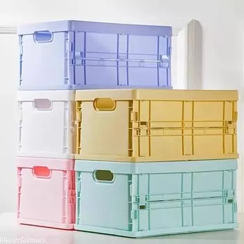 Простая складная коробка для хранения косметики, настольная система хранения файлов, канцелярских принадлежностей, корзина для хранения предметов домашнего обихода, экономящая место белый