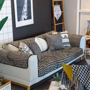 Простая современная диванная подушка, теплая плюшевая подушка для осени и зимы, противоскользящий чехол для дивана и полотенца для гостиной 70*70cm