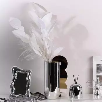 Простая современная геометрическая металлическая ваза для гостиной, высококачественный художественный дизайн, цветочный контейнер, модель комнаты, мягкие украшения, украшения