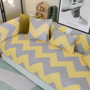 Простая современная хлопчатобумажная ткань для диванных подушек «Хлопок Garden Four Seasons», обычное нескользящее комбинированное кожаное полотенце для дивана, «все включено». 70*70