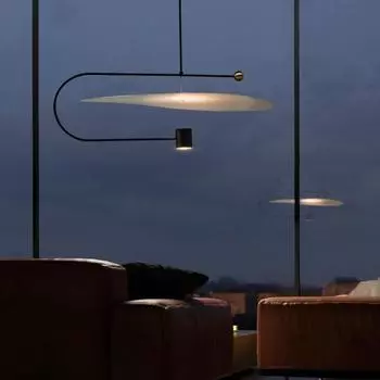 Простая современная люстра для столовой, бара, креативная модная люстра для спальни, кабинета, балкона Diameter 45cm чёрный