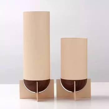 Простая современная металлическая цилиндрическая цветочная композиция, украшения, модель комнаты, креативная настольная ваза, дизайнерское художественное оформление